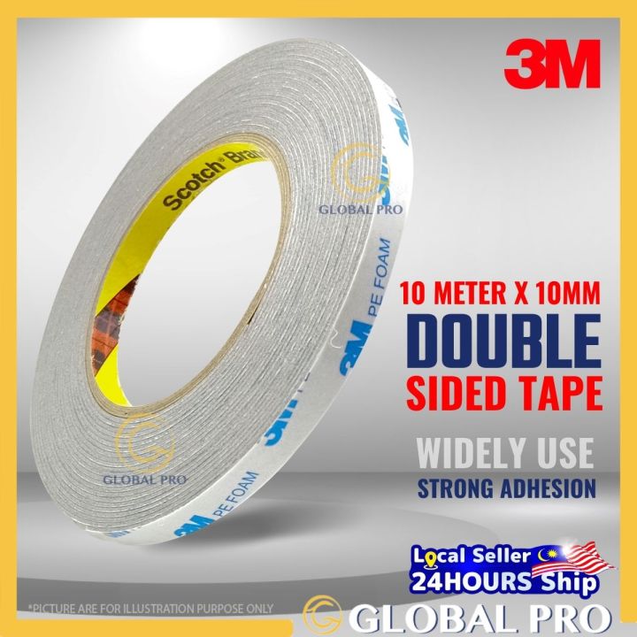 3M Heavy-Duty Double Sided Tape - 0.5" X 16.5ft Foam Strips For Indoor/Outdoor Use