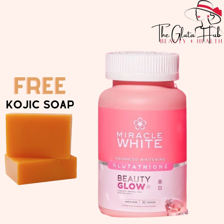 M&CO Miracle White Advanced Whitening Glutathione 30 Capsules (Made in  Japan) GET FREE KOJIC SOAP | Lazada PH
