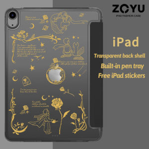 Ốp lưng ZOYU iPad trong suốt dành cho iPad 10.2 inch iPad 2019 7th iPad 8th 9th iPad 2020 Tích hợp khe cắm bút dạng túi khí chống rơi rớt có chức năng báo thức khi ngủ Ốp lưng iPad gen7 Ốp lưng hỗ trợ gấp ba giá