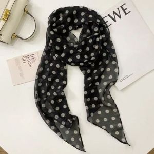 Ocshean chấm bi thanh lịch Khăn choàng cổ voan cho phụ nữ Trọng lượng nhẹ xuân hè phụ kiện thời trang phong cách quấn cổ và băng đô