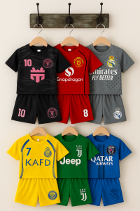 Baju Bola Anak laki 3 pcs Jersey motif club terpopuler setelan olahraga