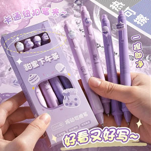 20/4 PCS Creative Aesthetic Thermal Eraser Pen 0.5mm Cartoon Cute Erasable Gel Pen Black Blue Ink School Supplies Stationery