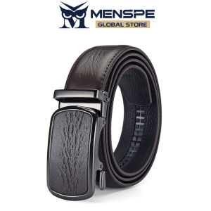 MENSPE Fashion Men’s Belt Business Leisure Belt Stylish Automatic Buckle Belt Second-layer Cowhide Waistband Stylish Simple Nice Waistband Durable Belt