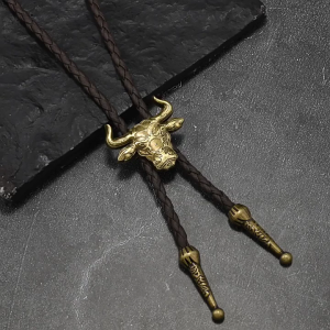 Họa tiết hình đầu bò hiện đại PU Cà Vạt hợp kim decors Thiết kế gọn nhẹ phụ kiện thời trang khăn choàng cổ cho nam nữ