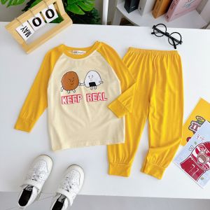 Bộ Quần Áo Trẻ Em Dài Tay Hiệu NATUCO Vải Thun Lạnh Cho bé 8-27kg Tay áo Raglan In Hình 2 Mặt TD-IN100