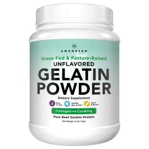 AMANDEAN Premium Gelatin Powder XL. Grass-Fed Beef Collagen Protein Supplement. Unflavored. Healthy Skin Hair Nails & Gut. Paleo Friendly Cooking and Baking. 18 Amino Acids. Non-GMO.