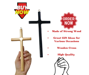 Cross Elegant White & Black Round Cross 8 inches Cross for Altar Religious  Cross for Room Door and Lords Prayer Hand Made High Wood Quality Made