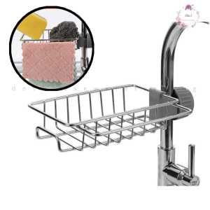 Faucet Rack Stainless Steel Punch-Free Rag Sponge Brush Drain Rack Sink Storage Rack Rak paip