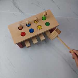 Palu Loncat Emoticon Hammer Set Pasak Kayu Mainan Edukasi Anak Palu Paluan Montessori Toys