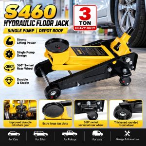 【Best Seller】DEKES Heavy Duty 3 Ton Dual Pump Hydraulic Lifting Low Profile Car Floor Trolley Jack