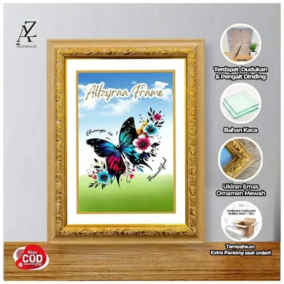 Bingkai Kaca 17R/12R JUMBO 30X40CM Foto Wedding Minimalis Foto Keluarga Besar Jumbo 17R / 40x30 cm FIGURA Minimalis Ukir Grosir dan Eceran Pigura