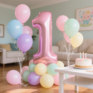 40inch Pink Number Foil Balloons Set Happy Birthday Party Decorations Kids Girl 1-9 Year Old Macaron Colored Balloon2026