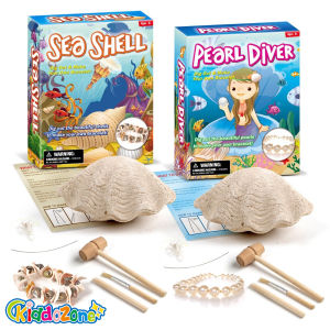 KiddoZone Handmade Pearl Shell Bracelet Archaeological Digging Toy Educational STEM DIY Creative Birthday Gift for Girls
