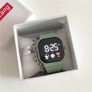 FLYING Spaceman LED Digital Watches Fashion Waterproof Electronic Wristwatch High Qulaity Silicone Strap Kids Sport Watch Men Women Student