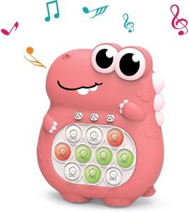 Fast Push Game Console - Bubble Pop Game Dinosaur Design Multiple Modes (Green Dinosaur)