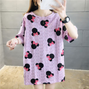 QLshop เสื้อยืดคอกลม 🎈ลายน่ารัก สายต้องหลงรักแน่นอน ❤️‍🔥 ดื้อมาก ชมพูออกนมๆ ⚡️ คือที่สุด ดีเทลโบว์แดงหน่อย เป็นเลิศ ✨