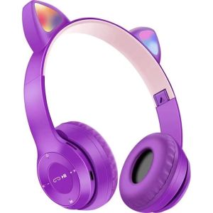 Tai Nghe mèo Bluetooth P47-M Chụp tai có Mic Headphone không dây Dễ Thương tai mèo nghe nhạc chơi game DL TECH