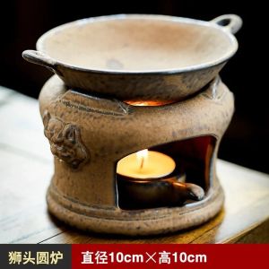 xpkQ Household Ceramic Roasted Tea Stove Candle Warm Tea Wake Up Tea Set Tea Deodorize Tea Aroma Heating Tea Ceremony Accessories X2Z8B