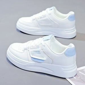 Womens all-match white thick-soled sports shoes Korean style trendy student womens shoes