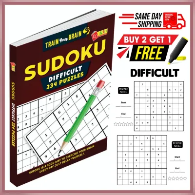 Sudoku Book Train Your Brain 234 Puzzles | Buku Sudoku | Word Game | Buku Puzzle | Books | Kids | Children