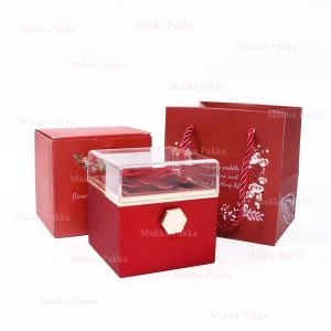 PROMISE RING BOX - HIDDEN JEWELRY | KOTAK CINCIN BUNGA MAWAR DIPUTAR | TEMPAT KALUNG GELANG KADO PACAR LAMARAN