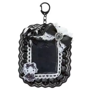 Kawaii KT Card Set Keychain Pendant Melody Kuromi Girl Anime Gothic Style 3-inch Photo ID Card Bag