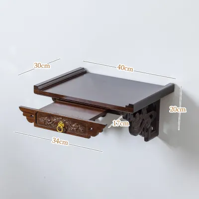 Entrance Table Buddha Altar Cabinet Prayer Table Buddna Shrine Cabinet Wall-Mounted Altar Household Storage Rack Small Incense Burner Table Household God Table Punching God of Wealth Guan Gong 神台桌