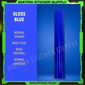 PREMIUM GLOSSY BLUE STICKER KERETA(152CM-Custom)Pelekat Sticker kilat wrapping full body vinyl wrap film car stickers