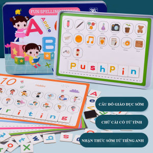 [Nhập RS0822 giảm 30k cho đơn 99k]Đồ chơi giáo dục nhận thức sớm montessori (xếp chữ cái tiếng anh có từ tính theo thẻ hình gợi ý) hỗ trợ học tập tiếng anh cho trẻ