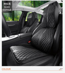 Universality Premium Pana leather car waist support neck pillow Car interior Seat Waist support Head pillow Seat cushion Seat butt cushion