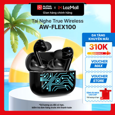 [TẶNG ÁO MƯA] Tai nghe True Wireless ALPHA WORKS FLEX 100 - Hàng Chính Hãng Bảo Hành 12 Tháng
