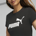 PUMA BASICS - เสื้อยืดผู้หญิง Essentials Logo สีดำ  - 58677401. 