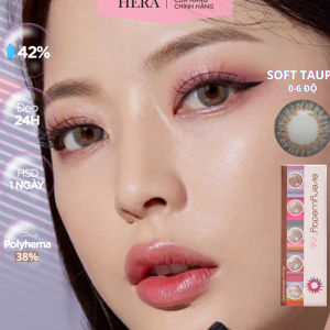 Lens Hera Nâu Xám Mềm Mại 0 - 6 Độ SOFT TAUPE Nhập Khẩu Hàn Quốc Kính Áp Tròng Cận 1 Ngày