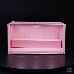 กล่องคอนเทนเนอร์มีไฟ ตรบมือเปิดไฟได้ กันฝุ่น ตู้โชว์โมเดล อาร์ททอย blindbox กล่องใส่โมเดล