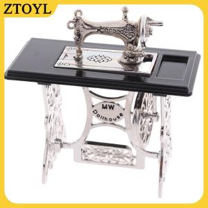ZTOYL  Máy may nội thất mini Nhà búp bê 1:12 có kéo để trang trí nhà búp bê