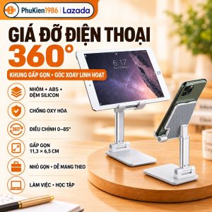 Giá Đỡ Điện Thoại Để Bàn Kẹp Điện Thoại Livestream Xem Video Xoay 360 Độ