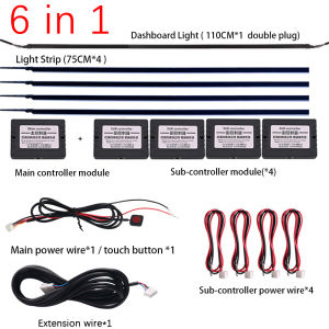 ✅Oprah 18 in 1 RGB Ambient Light For Car Interior 64 Color Breathe Dashboard Door Decoration LED Strip Lights RGB Bluetooth App Control 12V Flexible Instrument Panel Decorative Lights