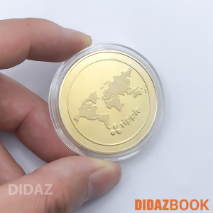 Đồng Xu XRP Ripple Bitcoin mạ vàng bạc làm đồ lưu niệm sưu tầm trang trí phòng làm việc quà tặng khách hàng XRP01