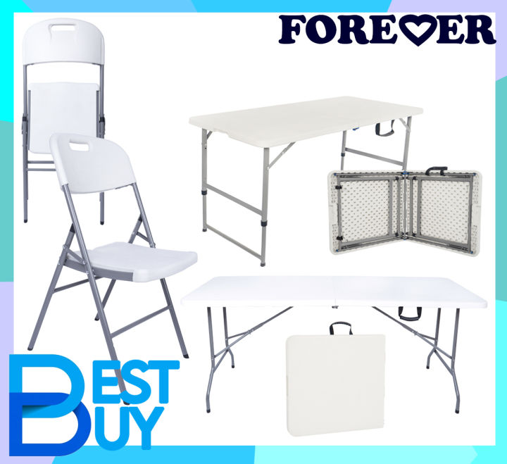 FOREVER Plastic Folding Table 4FT/6FT/8FT/Foldinhalf Table Black