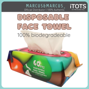 Marcus & Marcus Biodegradable Disposable Face Towels 60pcs Pack (Wet or Dry use)