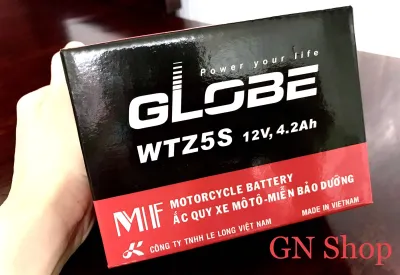 Bình Ắc Quy Khô WTZ5S (12V4.2Ah) hiệu GLOBE Cho Xe WAVE RS100/ WAVE RS 110/ AIRBLADE/ EXCITER 135