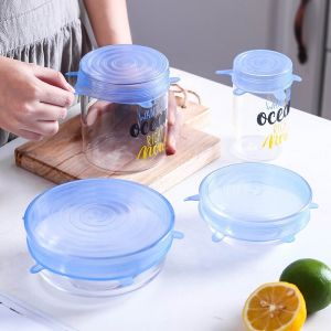 Food Cover Silikon 6in1 Silikon Penutup Makanan 6in1 Penutup Makanan Silikon Plastik Elastis Tahan Panas Anti Kuman Mikroba BPA Free Aman Bisa COD