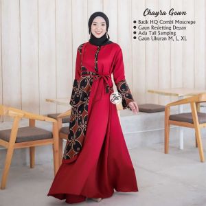 Gamis Dress Chayra Batik Kawung Besar Exclusive Baju Lebaran Real Pict / spesial promo / gamis terbaru / gamis batik terbaru / Best Seller !!!