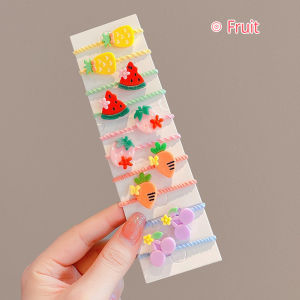 LAKOE Ikat Rambut Anak 10Pcs/Set Korea Karakter Lucu Karet Rambut Anak