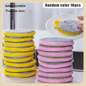 [COD] ฟองน้ำล้างจานสองด้าน3 10ชิ้นแปรงล้างจานกระทะหม้อฟองน้ำทำความสะอาดของใช้ในครัวเรือนใช้ซ้ำได้