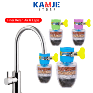 KAMJE Sambungan Filter Saringan Penyaring Kran Keran Air Fleksibel 6 Lapis
