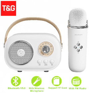 C20 Plus Mini Karaoke Portable Wireless Bluetooth V5.0 Super Bass Speaker Multi Function with Wireless Microphone