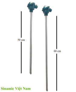 Can nhiệt inox loại K 0-1200℃ dài 50cm 60cm có Ren M27 hoặc Chèn. Cảm biến nhiệt bền đẹp