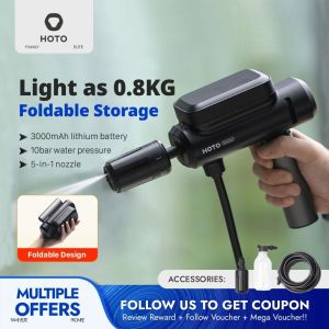 HOTO Portable Car Washer Household 10Bar High Pressure Wireless Water for Watering and Cleaning