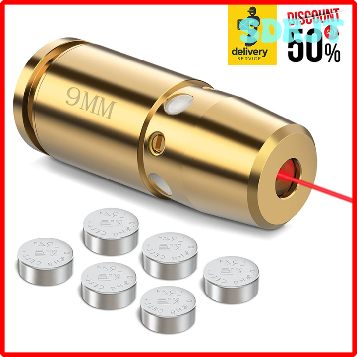 SDRJT 9mm Laser Sight Red Dot Bore Sight Cal Snap Caps Red Dot Laser